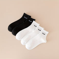 8 Pairs Letter Print Socks Soft Lightweight Women's Stockings