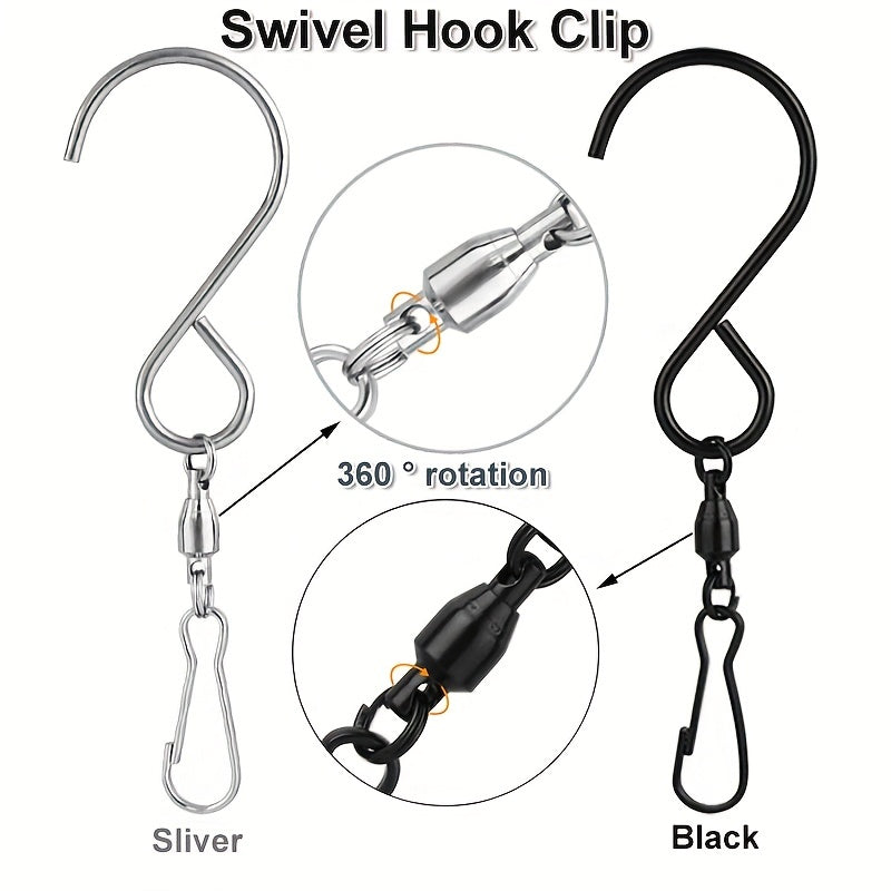 6pcs Swivel Hooks Clips S Hook Clips For Hanging Planters Wind Spinners