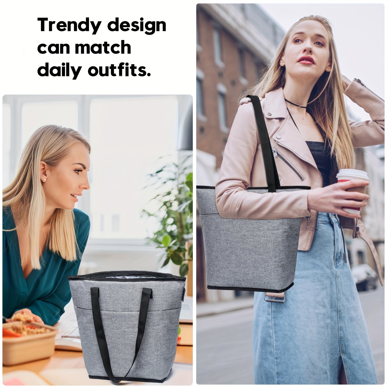 Insulated Lunch Bag Tote Portable Thermal Large Capacity Bag for Travel Picnic