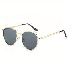 Metal Sunglasses Retro Vintage Driving Travel UV400 with Case