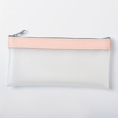 Transparent Frosted Pencil Case Zipper Cosmetic Storage Bag