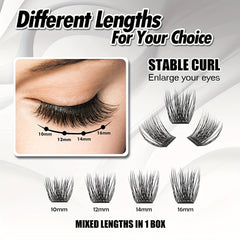 Soft Natural Reusable Cross Cluster Lashes DIY Eyelash Extensions at Home