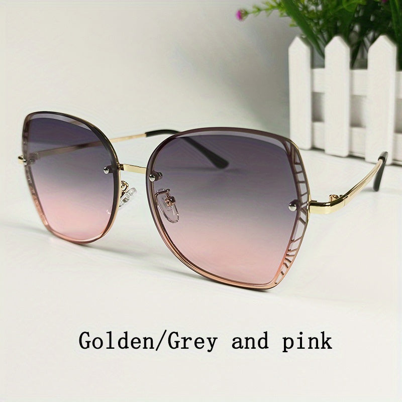 Men's Gradient Sunglasses Metal Frame Outdoor Travel Hiking Sunglasses