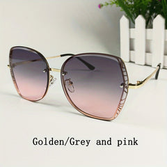 Men's Gradient Sunglasses Metal Frame Outdoor Travel Hiking Sunglasses
