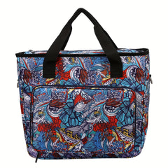 Portable Knitting Tote Bag for Yarn, Needles, Hooks - Large Capacity Crochet Bag