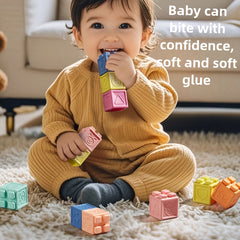 Soft Rubber Building Blocks for Babies, Silicone Chew Toys