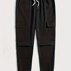 Men's Classic Cargo Pants Drawstring Joggers for Autumn Summer