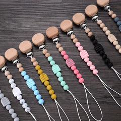 Baby Beech Pacifier Clip Anti-drop Silicone Teething Chain Toy