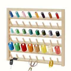 Wooden Thread Holder Wall Mounted Sewing Rack