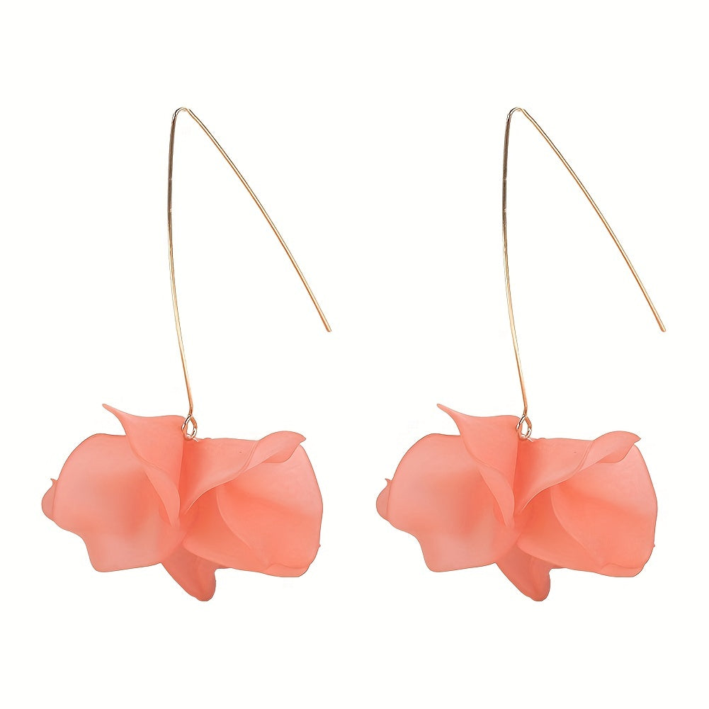 Exaggerated Flower Boho Dangle Earrings Resin Jewelry Female Gift