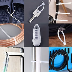 100pcs Transparent Self-Locking Cable Zip Ties for Indoor/Outdoor Use