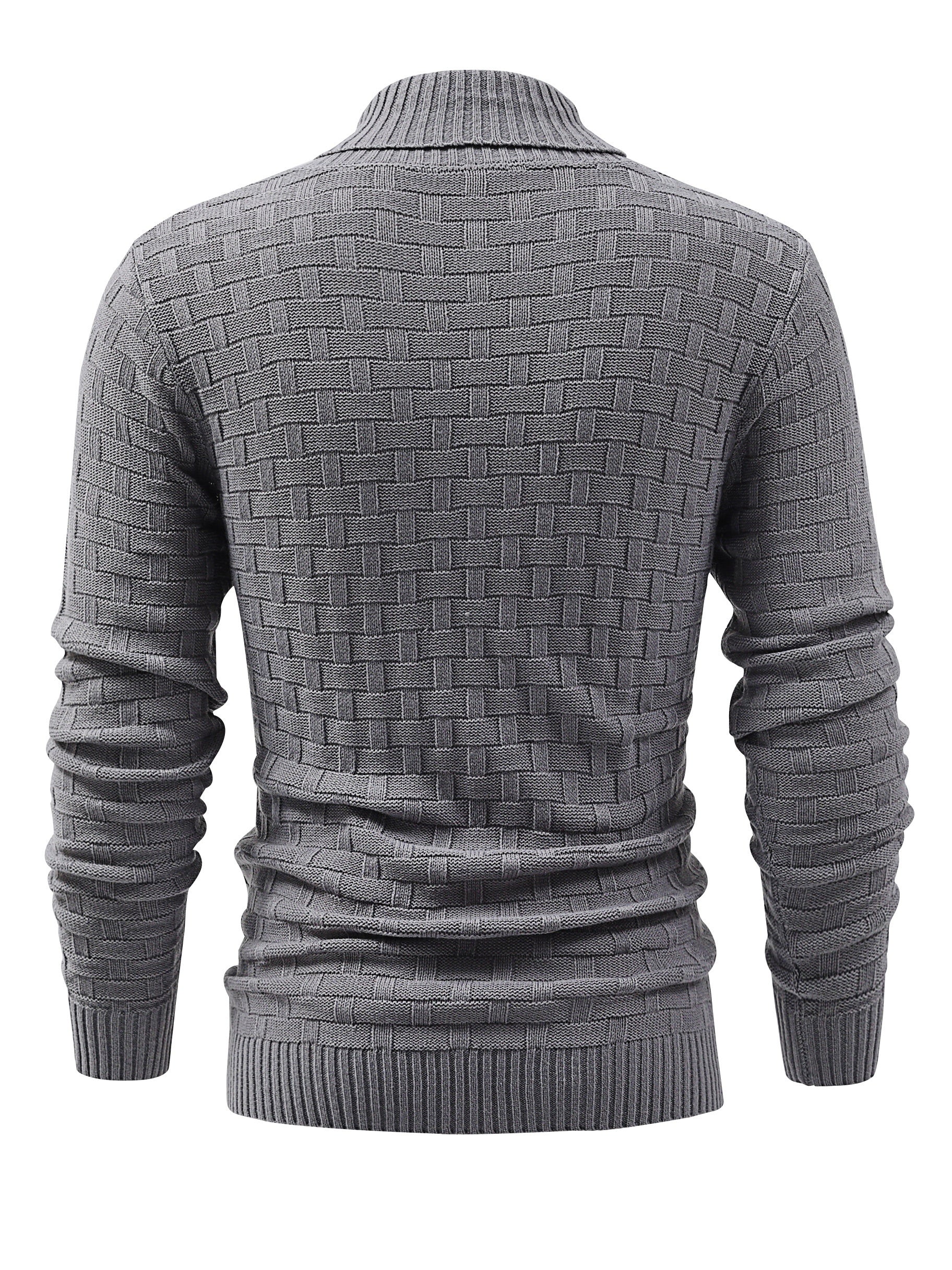 Warm Knitted Sweater Men's Casual Stretch Pullover for Fall Winter