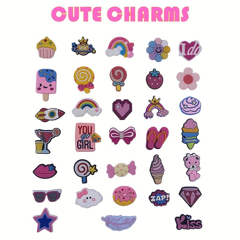 33pcs Shoe Charms For Crocs Shoe Decorations Party Favors Birthday Gift