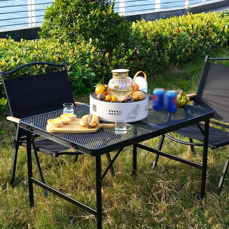Portable Outdoor Folding Table Adjustable Height Grill Table
