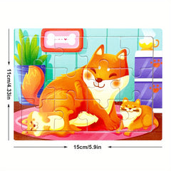 Wooden Jigsaw Puzzle Cartoon Animal Parent Child Theme Educational Toys