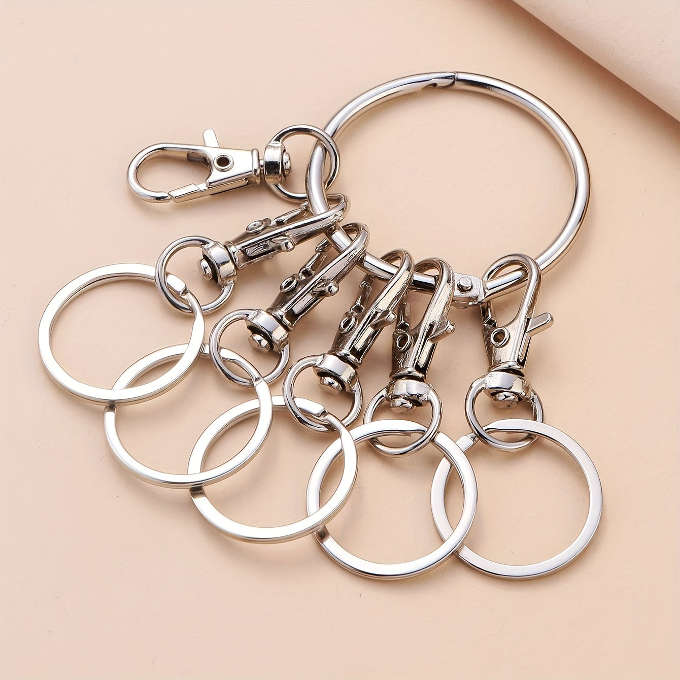 Portable Metal Key Organizer with Swivel Clasps for Home Office