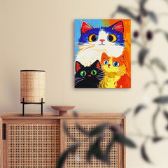 DIY Three Cats Digital Painting Kit for Adults - Home Decoration Gift