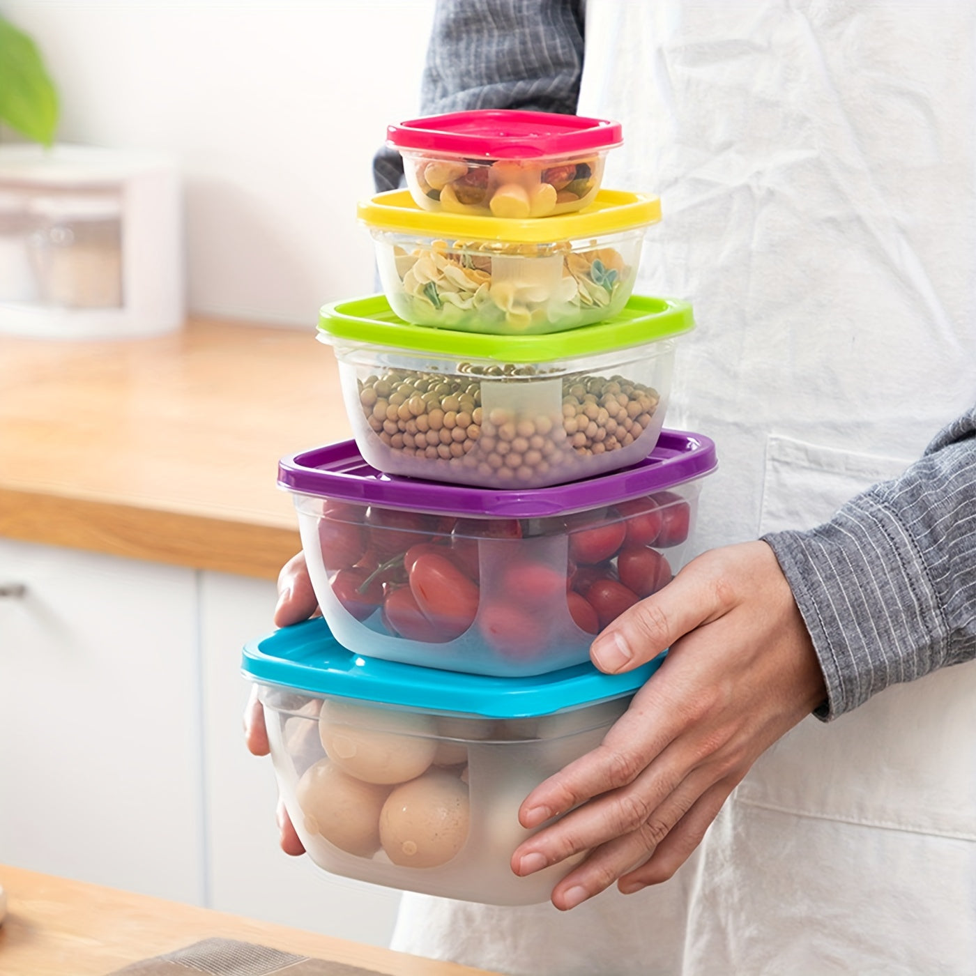 Clear Food Storage Containers With Lids Stackable BPA Free