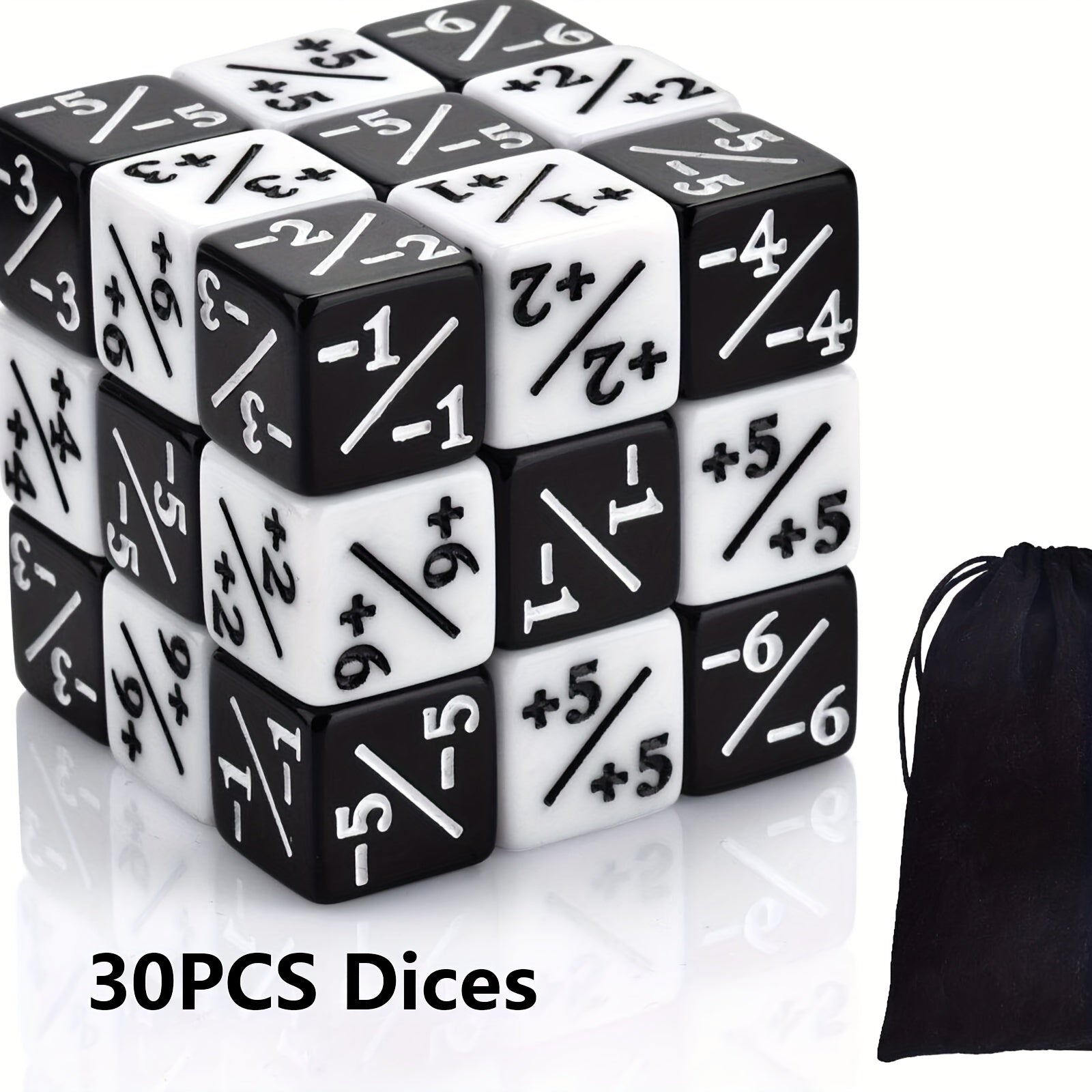 30 Pcs Dice Counters Token Set D6 Dice for MTG CCG Dice Game