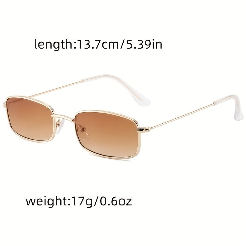 Metal Sunglasses Rectangle Anti Glare UV400