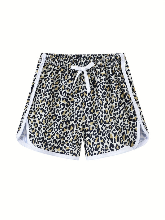 Leopard Print Drawstring Pants for Girls