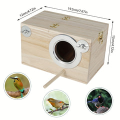 Wooden Bird Breeding Box for Lovebirds Cockatiels Budgies Conures