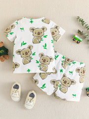 Baby Boys Koala Outfit Short Sleeves Round Neck T shirt & Shorts Casual