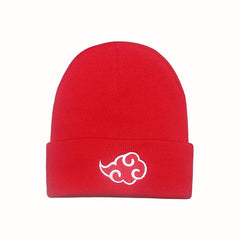 Red Cloud Embroidery Woolen Pullover Hat