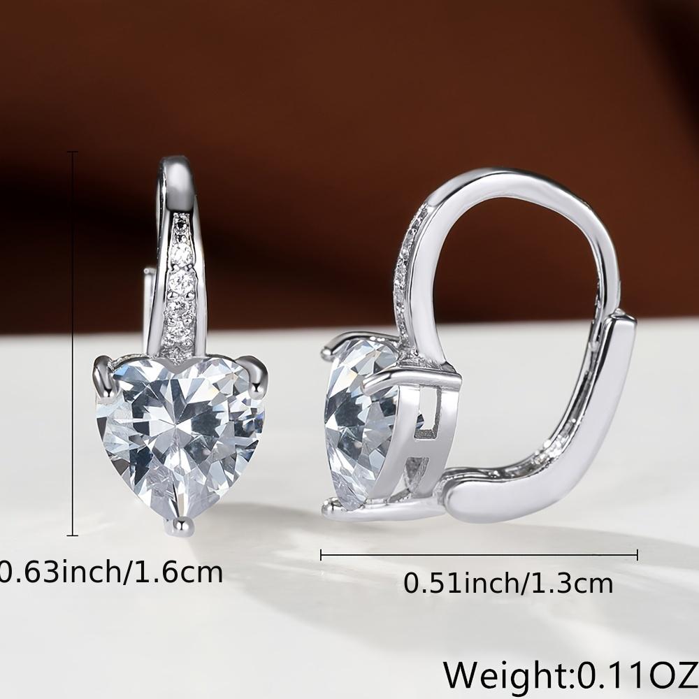 Heart Shape Zircon Ear Buckle Earrings 18K Plated Copper Ear Jewelry