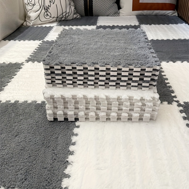 12pc Washable Foam Floor Mat 12x12 Patchwork Grounding Rug for Household Use