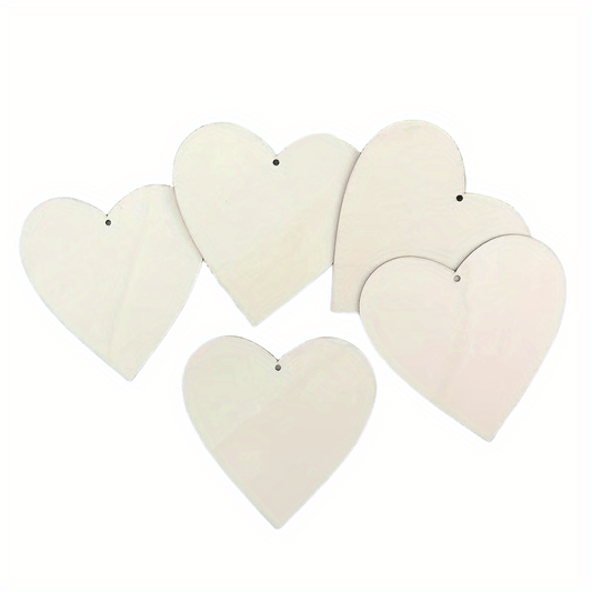 5pcs Natural Heart Shaped Wooden Decorations for Wedding Thanksgiving Christmas