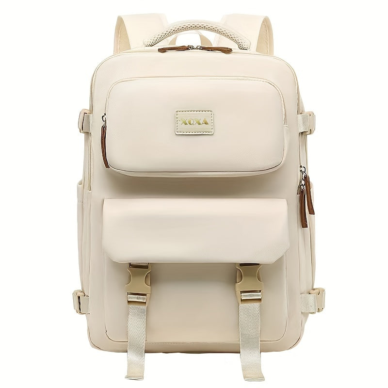 Large Capacity Solid Backpack for Women's Multifunctional Travel Bag