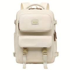 Large Capacity Solid Backpack for Women's Multifunctional Travel Bag