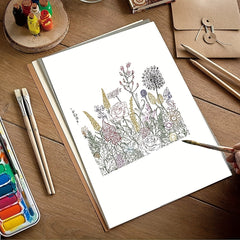 Spring Flowers Leaves Background Clear Stamps for Crafts