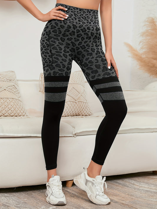 Leopard Print Seamless Yoga Pants High Stretch Leggings Women's Activewear