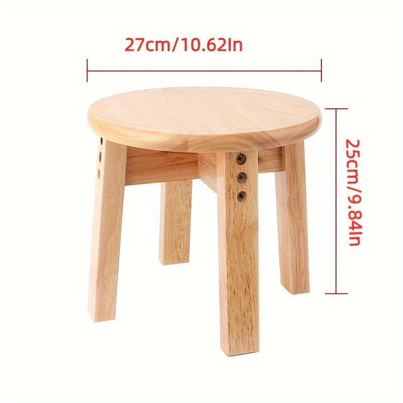 Durable Solid Wood Small Round Stool Shoe Changing Seat