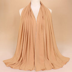Chiffon Glitter Chain Bandana Scarf Lightweight Solid Hijab Scarf