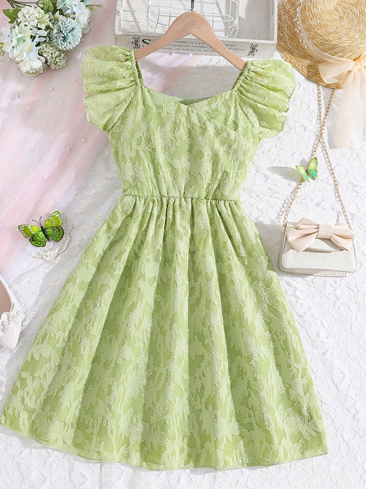Girls Embroidered Casual Dress Vacation Kids Summer Clothes