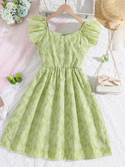 Girls Embroidered Casual Dress Vacation Kids Summer Clothes