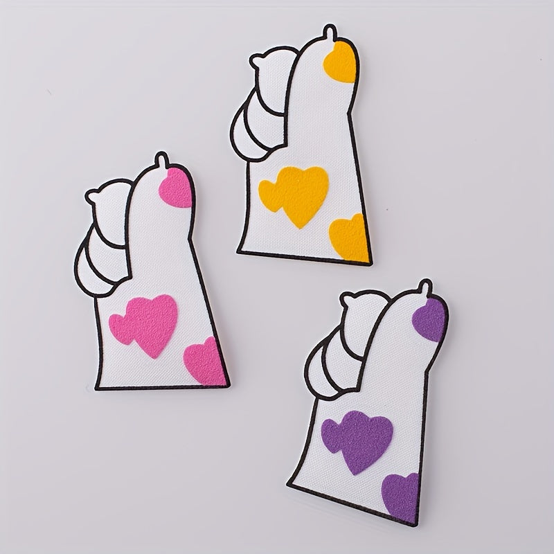 3pcs DIY Dog Paw Iron On Patches Sew On Embroidered Applique For Kids