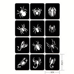 2 Sheets A4 Hollow Tattoo Stencils 1 Bottle Tattoo Dyeing Paste