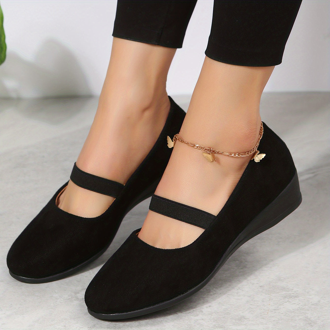 Women's Comfort Wedge Slip On Shoes Soft Sole Casual Walking Flats