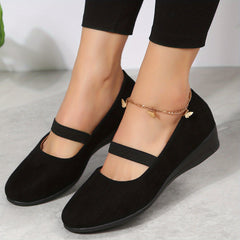 Women's Comfort Wedge Slip On Shoes Soft Sole Casual Walking Flats