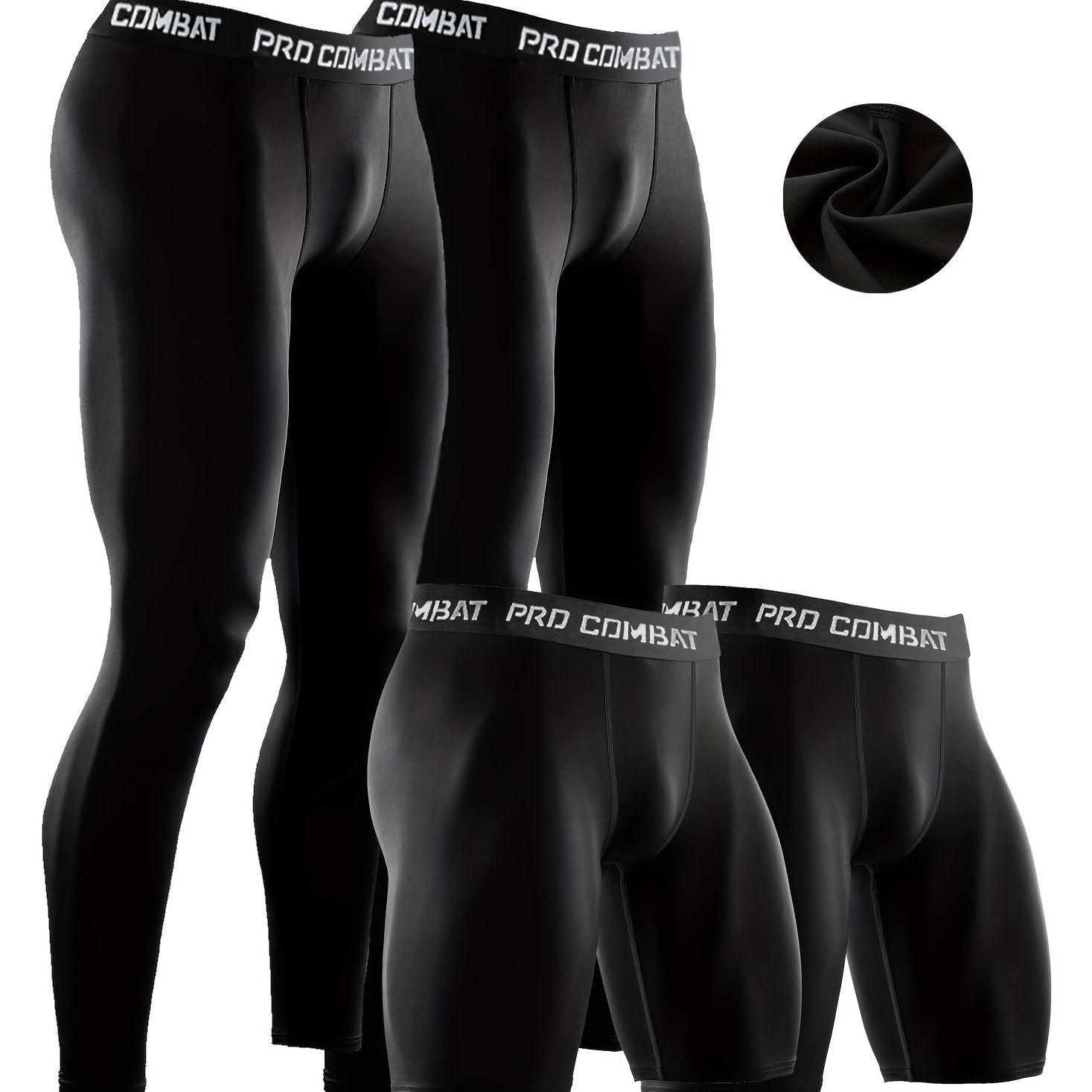 Men's Compression Leggings & Shorts Set - Running Athletic Workout