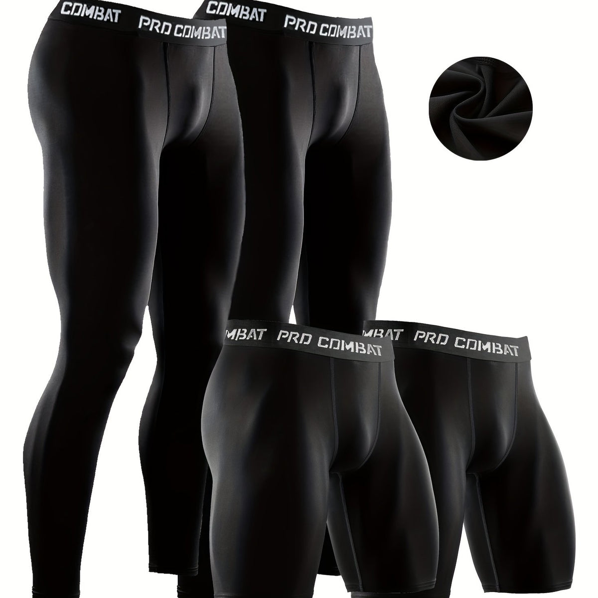 Men's Compression Leggings & Shorts Set - Running Athletic Workout