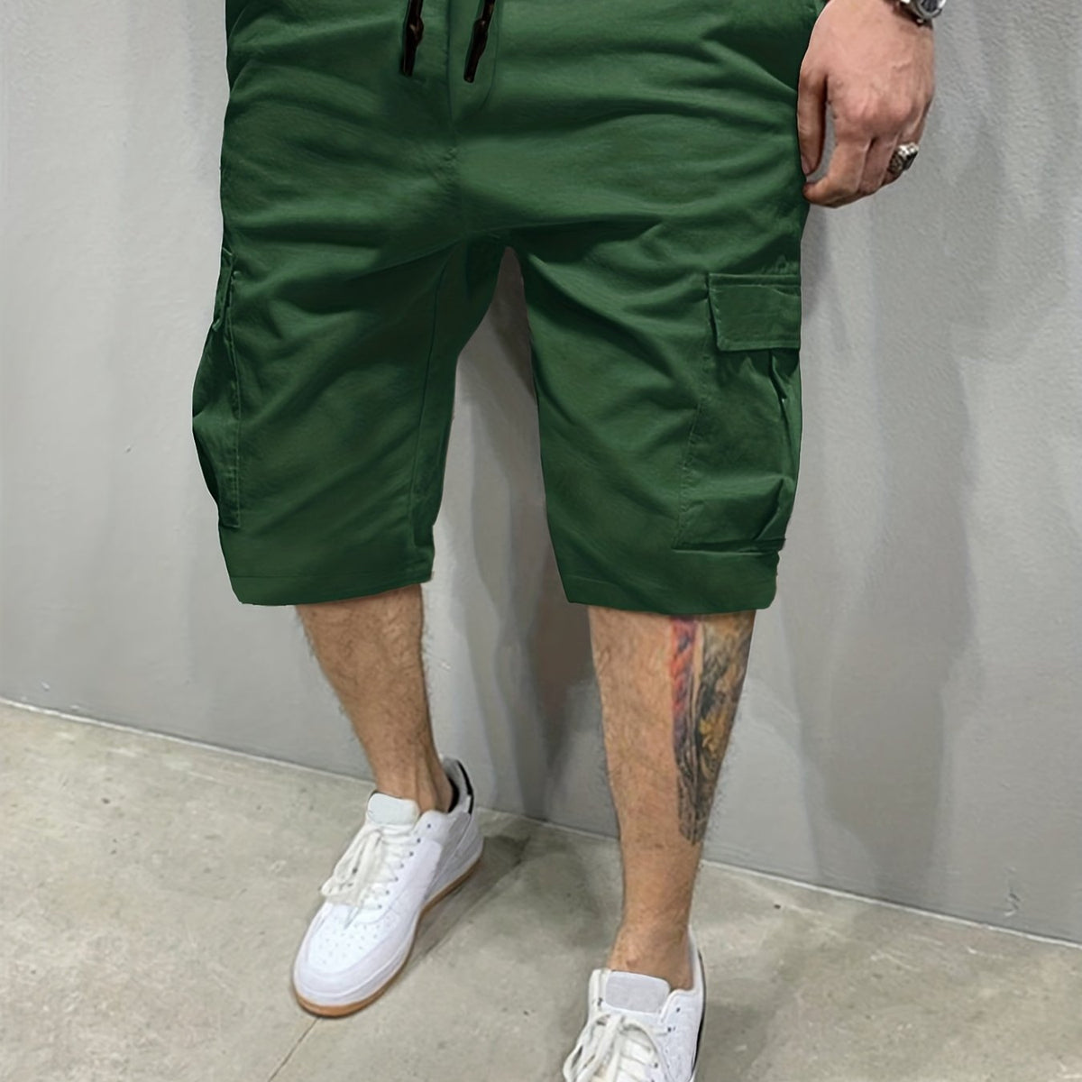 Men's Breathable Cargo Short Pants with Flap Pocket for Hiking Fishing