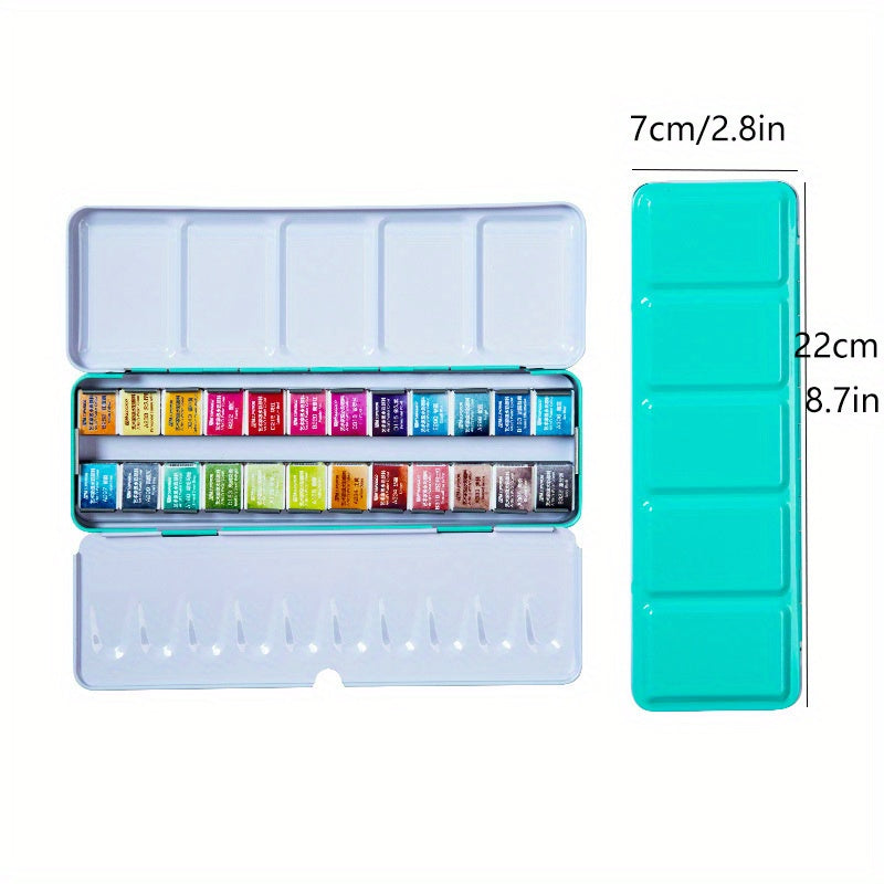 Professional Watercolor Paints Set - 48 Colors Tin Box Water Pigment