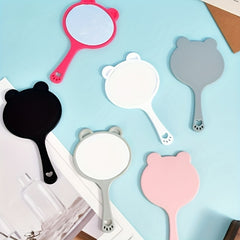 Cartoon Handheld Makeup Mirror with Handle, Portable Beauty Mirror