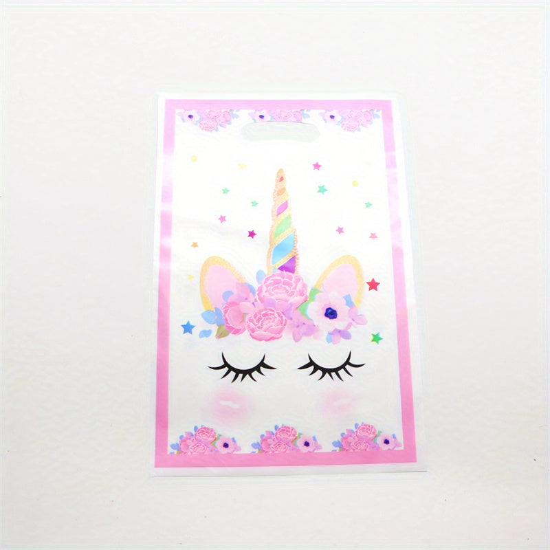 Unicorn Tablecloth & 10 Treat Bags Party Supplies