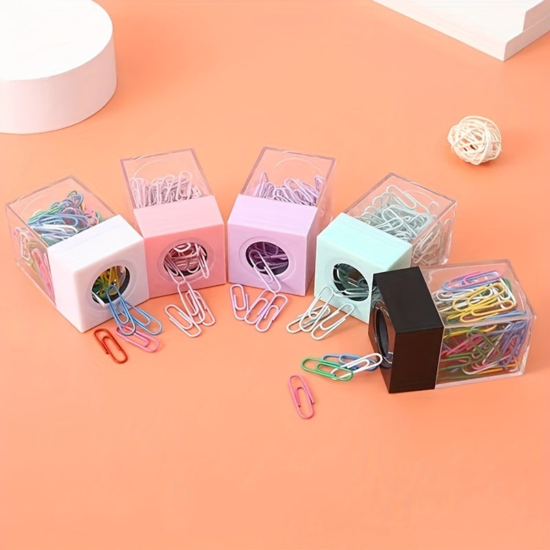 Magnetic Paper Clips Desk Organizer Dispenser Box